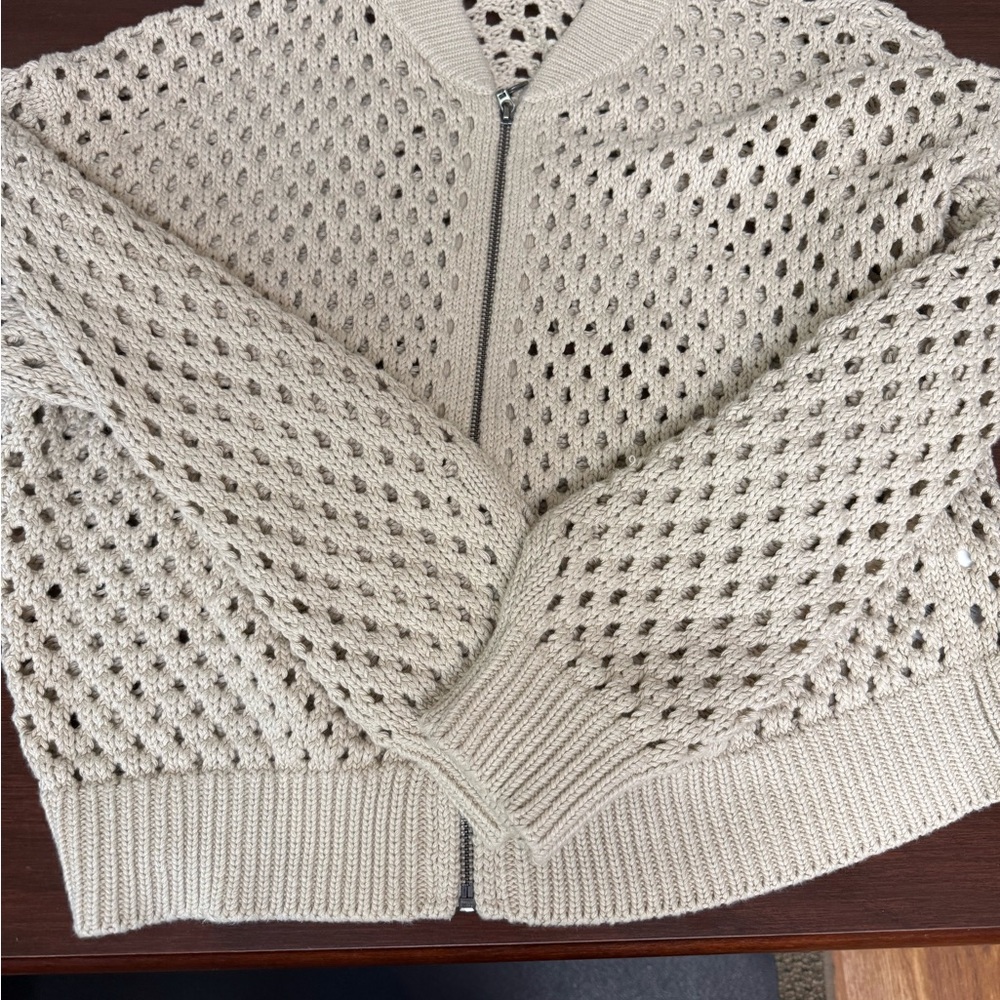 GAP Cream Open-Knit Women's Cardigan